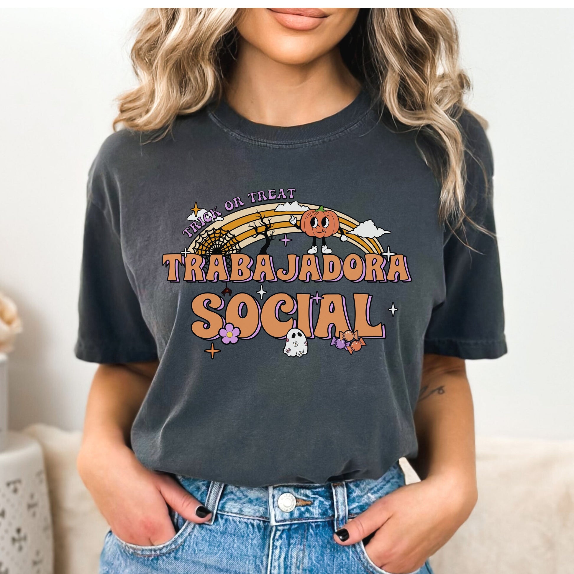 Trabajadora Social T Shirt, Halloween Social Worker Shirt, Social Worker Halloween, Spooky Social Worker, Spooky Social Worker Shirt
