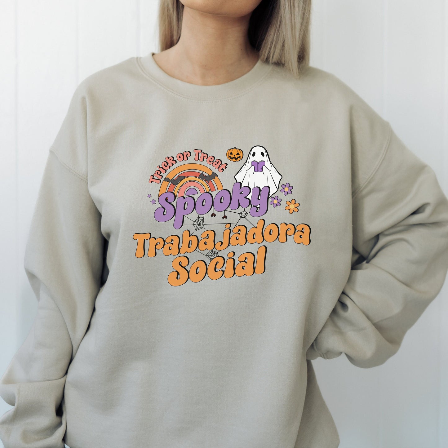 Spooky Trabajadora Social, Halloween Social Worker Sweatshirt, Social Worker Halloween, Spooky Social Worker, Spooky Social Sweatshirt