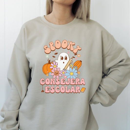 Spooky Consejera Escolar, Halloween Counselor Sweatshirt, School Counselor Halloween, School Counselor Sweater, Spooky School Counselor
