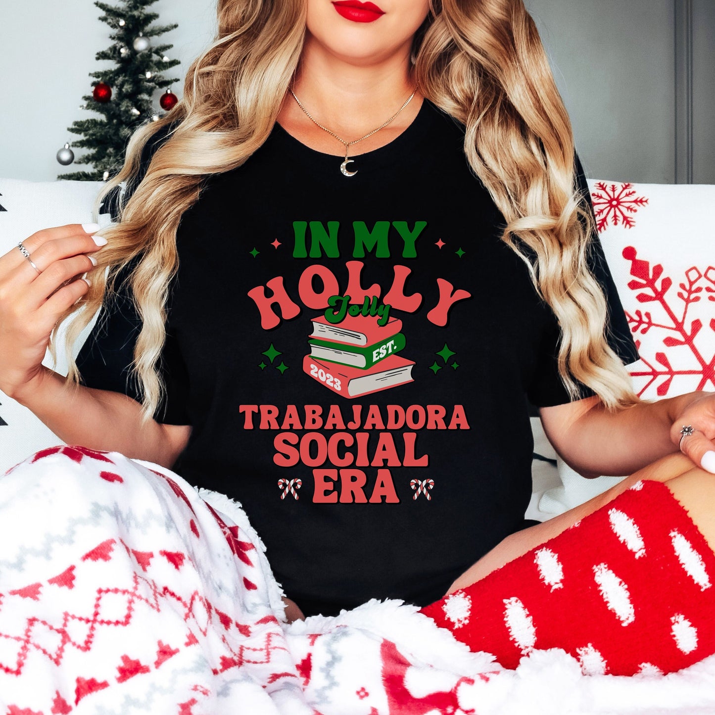 My Holly Jolly Trabajadora Social Era, In My Social Worker Era, Social Worker Christmas Shirt, Holly Jolly, Social Worker T Shirt