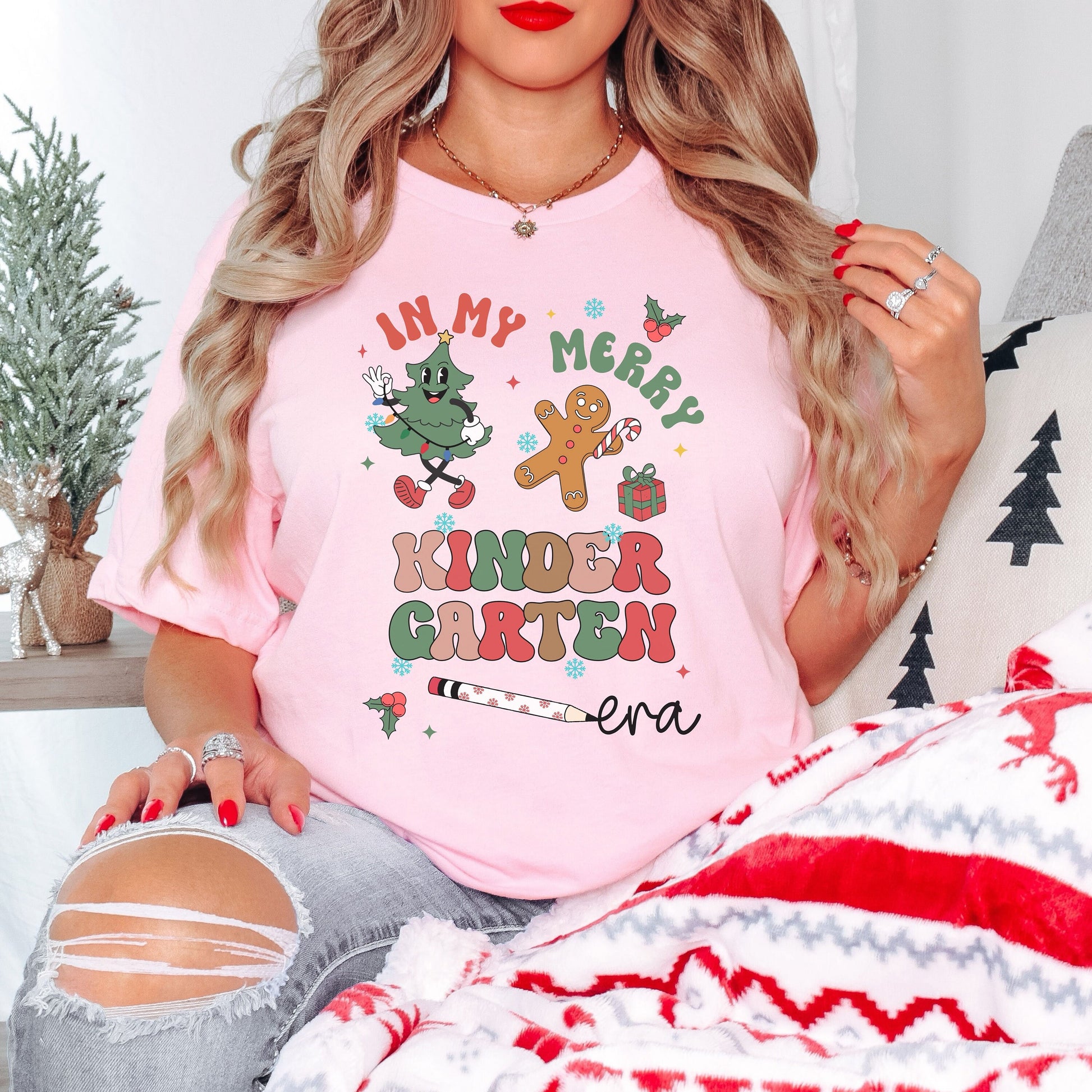 In In My Holly Jolly Kindergarten Era, Kindergarten Christmas Shirt, Kindergarten T Shirt, Kindergarten Teacher T Shirt, Kindergarten Tee