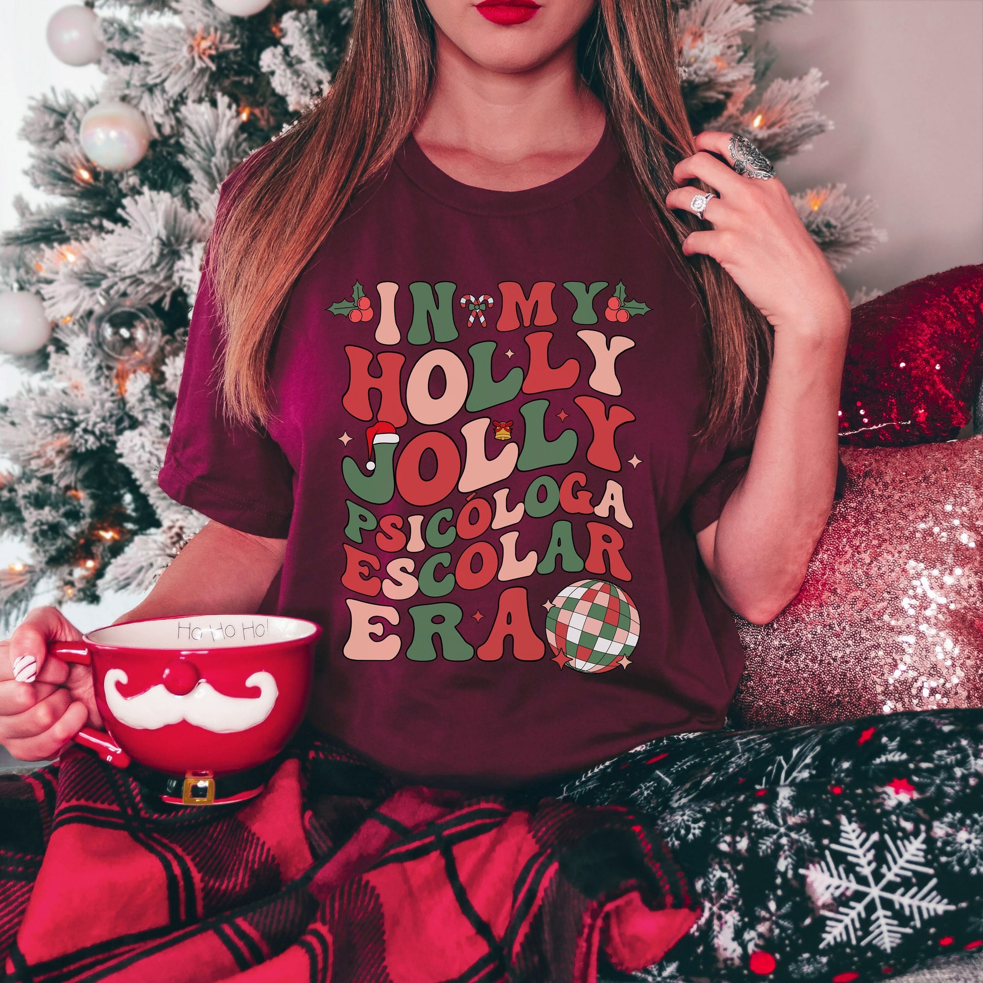 In My Holly Jolly Psicóloga Escolar Era, In My School Psych Era, School Psych Christmas Shirt, Holly Jolly School Psych, Psychologist TShirt