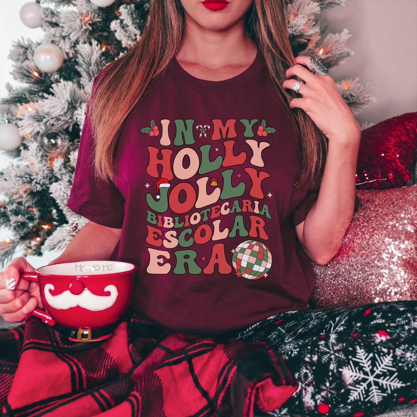 In My Holly Jolly Bibliotecaria Escolar Era, In My Librarian Era, Librarian Christmas Shirt, Holly Jolly Librarian, School Librarian T Shirt