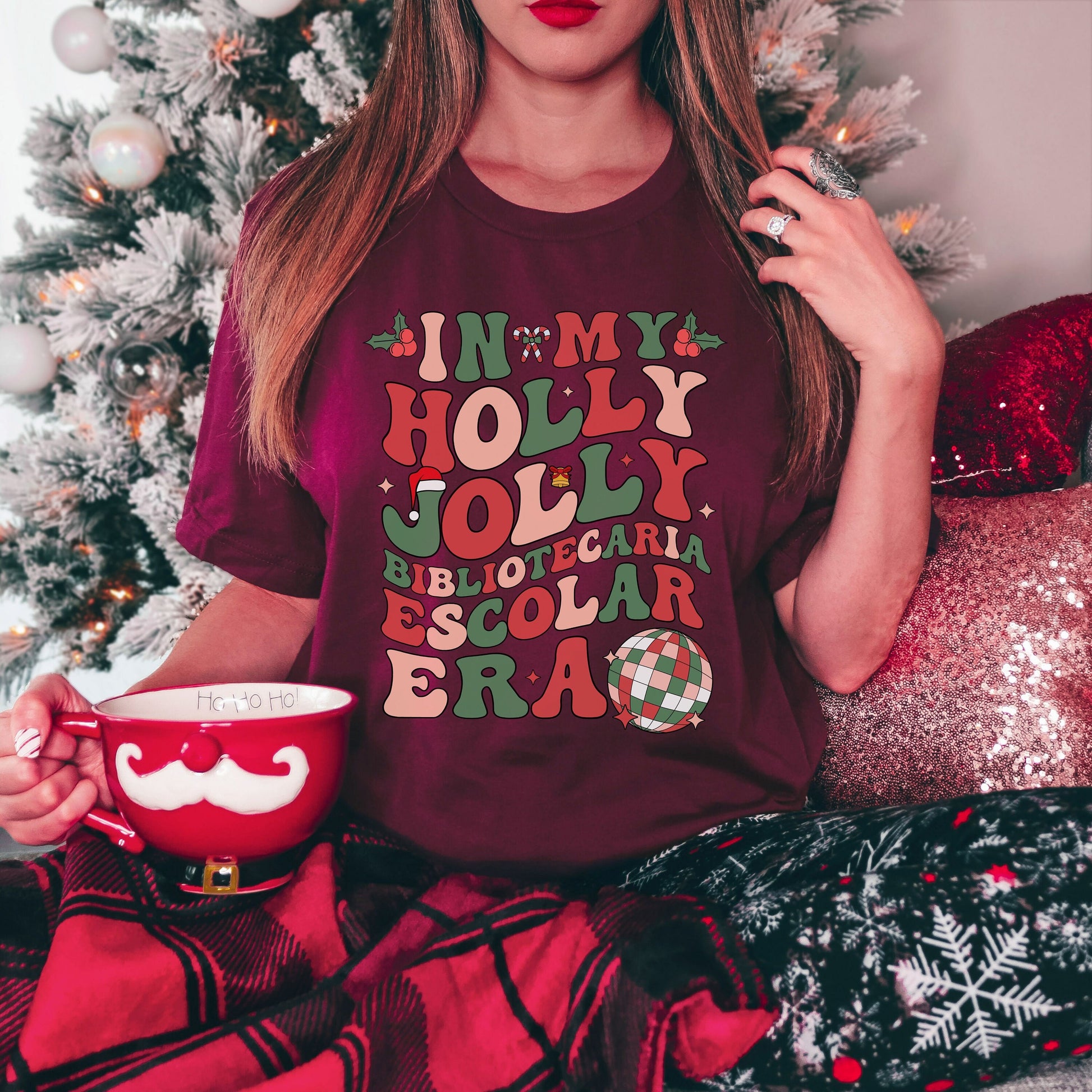 In My Holly Jolly Bibliotecaria Escolar Era, In My Librarian Era, Librarian Christmas Shirt, Holly Jolly Librarian, School Librarian T Shirt