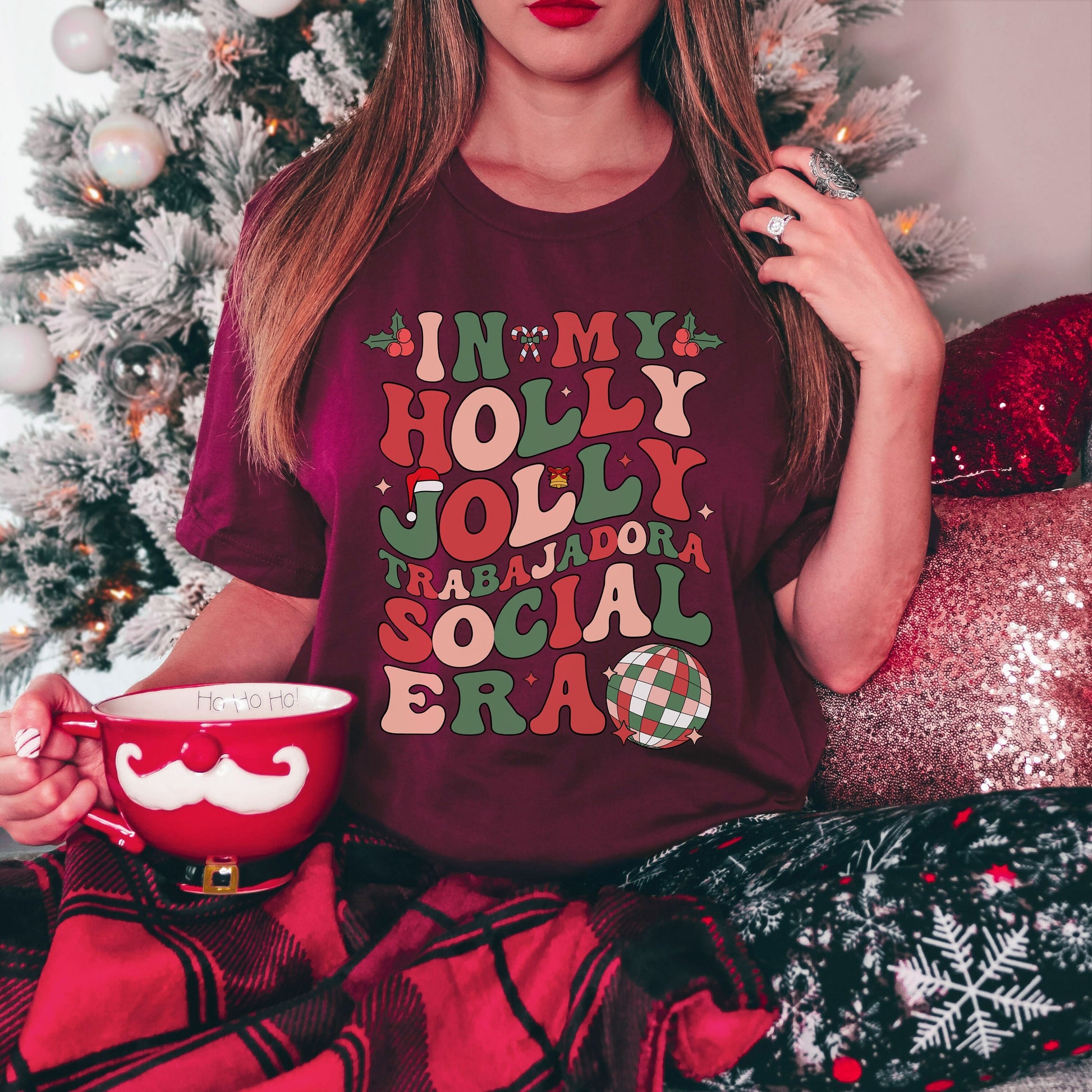 My Holly Jolly Trabajadora Social Era, In My Social Worker Era, Social Worker Christmas Shirt, Holly Jolly, Social Worker T Shirt