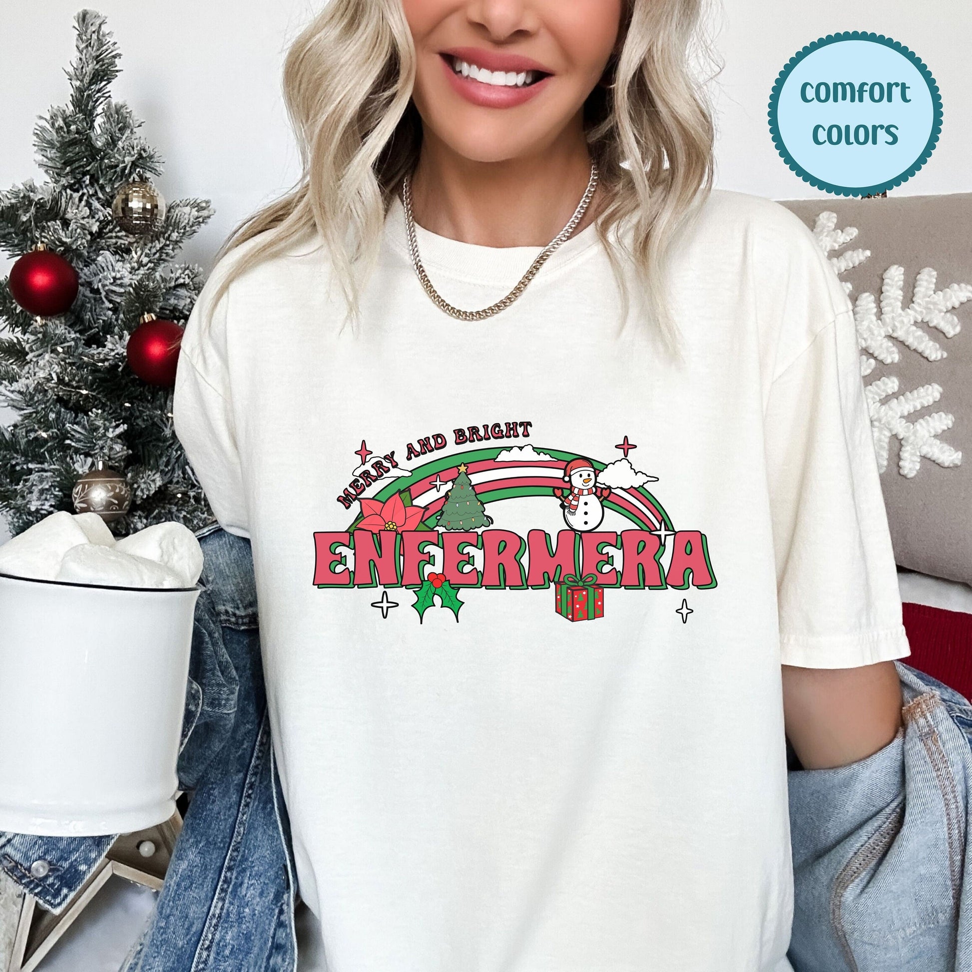 Enfermera Shirt, My Nurse Era, Holly Jolly School Nurse Shirt, Christmas School Nurse Tee, Merry Nurse Shirt, Nurse Christmas, RN Christmas