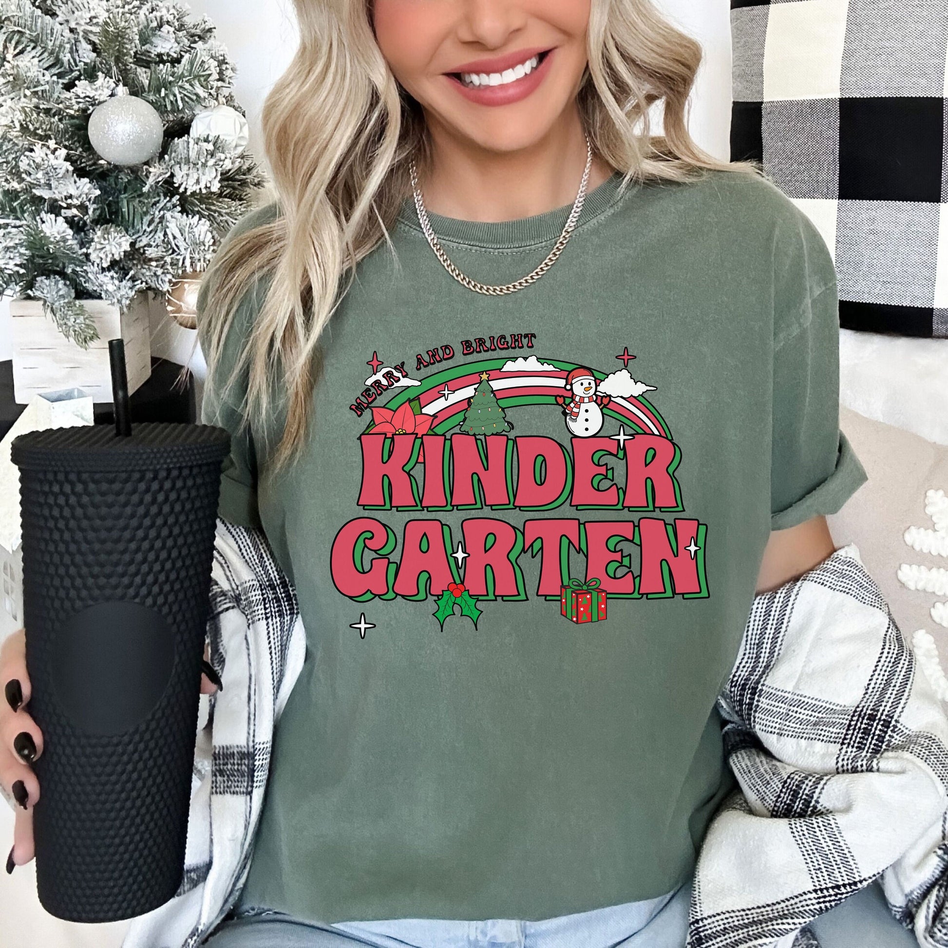 Kindergarten Shirt, Kindergarten Christmas Shirt, Kindergarten TShirt, Kindergarten Teacher T Shirt, Kindergarten Tee, Merry Kindergarten