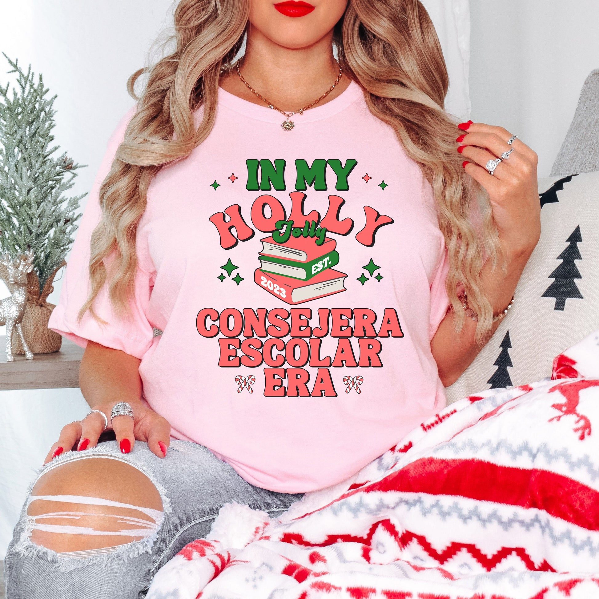 In My Holly Jolly Consejera Escolar Era, In My Counselor Era Shirt, Counselor Christmas Shirt, Holly Jolly Counselor, Counselor Christmas,