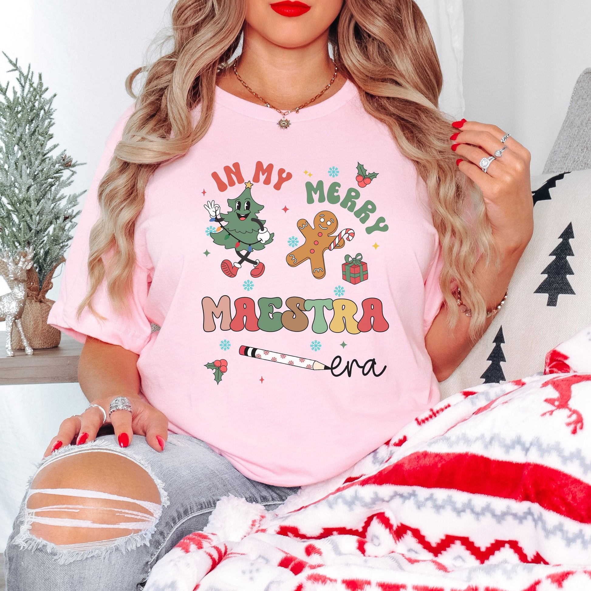 In My Holly Jolly Maestra Era, In My Teacher Era, Teacher Christmas T Shirt, Holly Jolly Teacher, Maestra Christmas, Merry Teacher Shirt