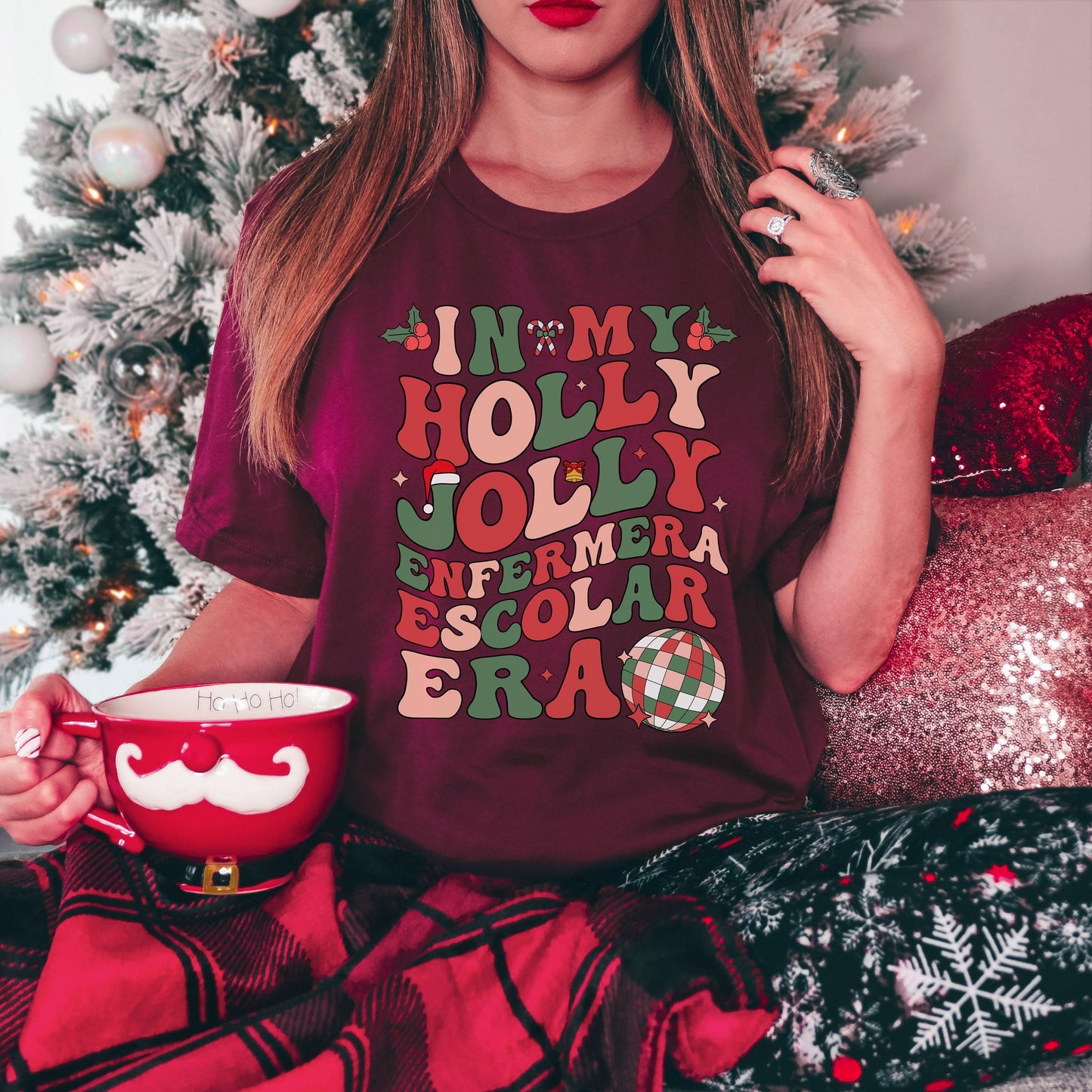 In My Holly Jolly Enfermera Escolar Era, In My Nurse Era, Holly Jolly School Nurse Shirt, Christmas School Nurse Tee, Merry Nurse Shirt