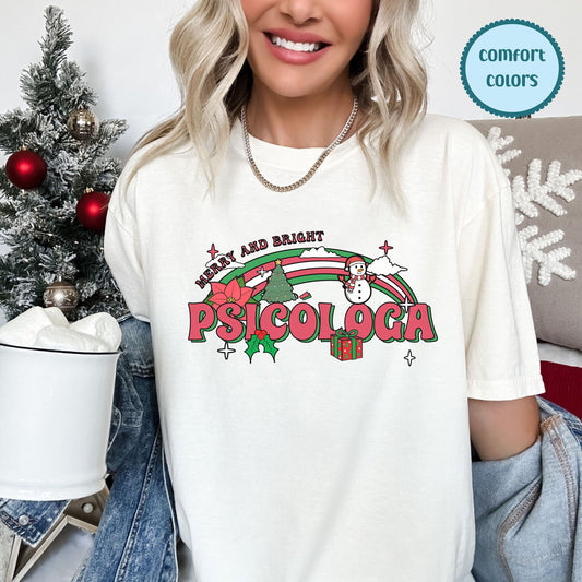 Psicóloga Shirt, Psychologist Era, Psychologist Christmas Shirt, Holly Jolly Psychologist, Psychologist Navidad, Psychologist Christmas,