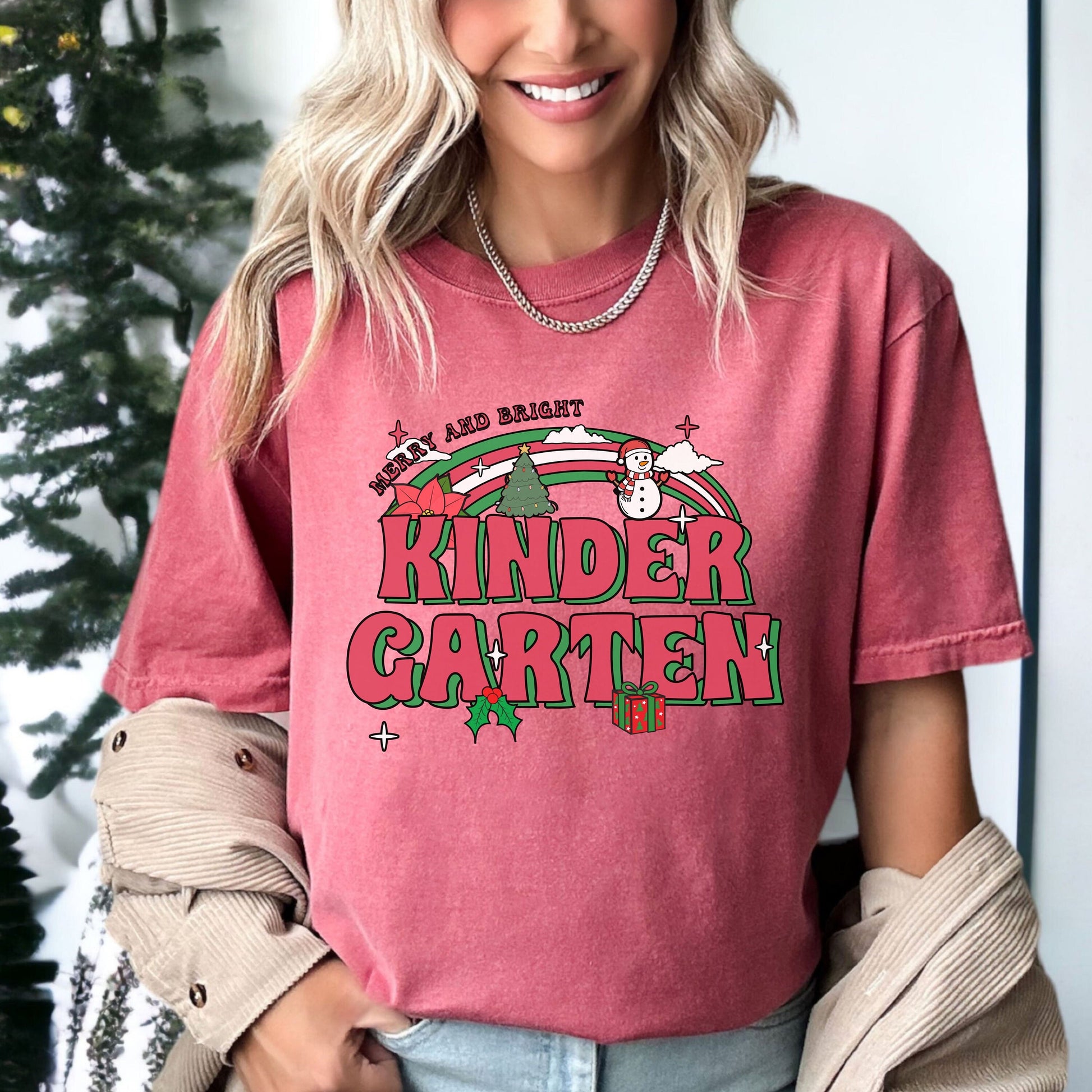 Kindergarten Shirt, Kindergarten Christmas Shirt, Kindergarten TShirt, Kindergarten Teacher T Shirt, Kindergarten Tee, Merry Kindergarten