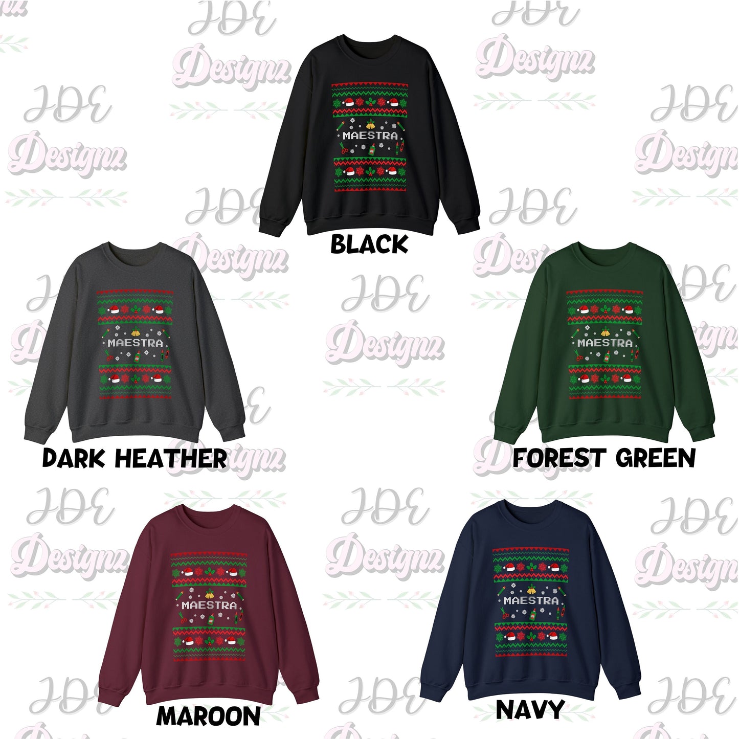 Maestra Christmas Sweater, Teacher Ugly Sweater, Teacher Christmas Sweatshirt, Holly Jolly Teacher, Maestra Christmas, Merry Teacher Sweater