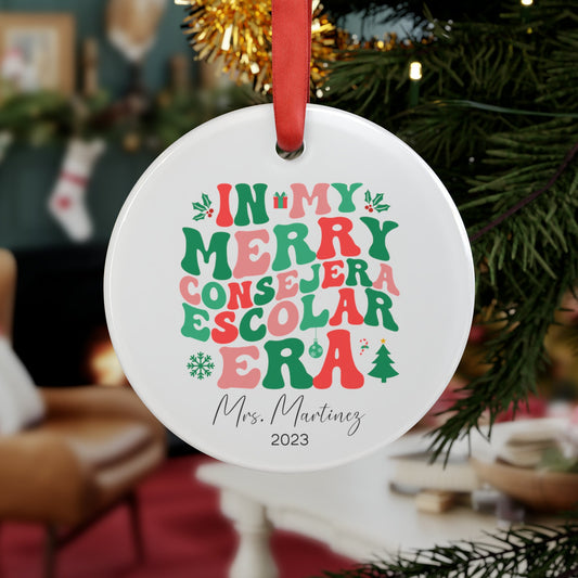 Consejera Escolar Era Ornament, Counselor Christmas Ornament Personalized, Custom Counselor Gift from Student, Christmas School Counselor
