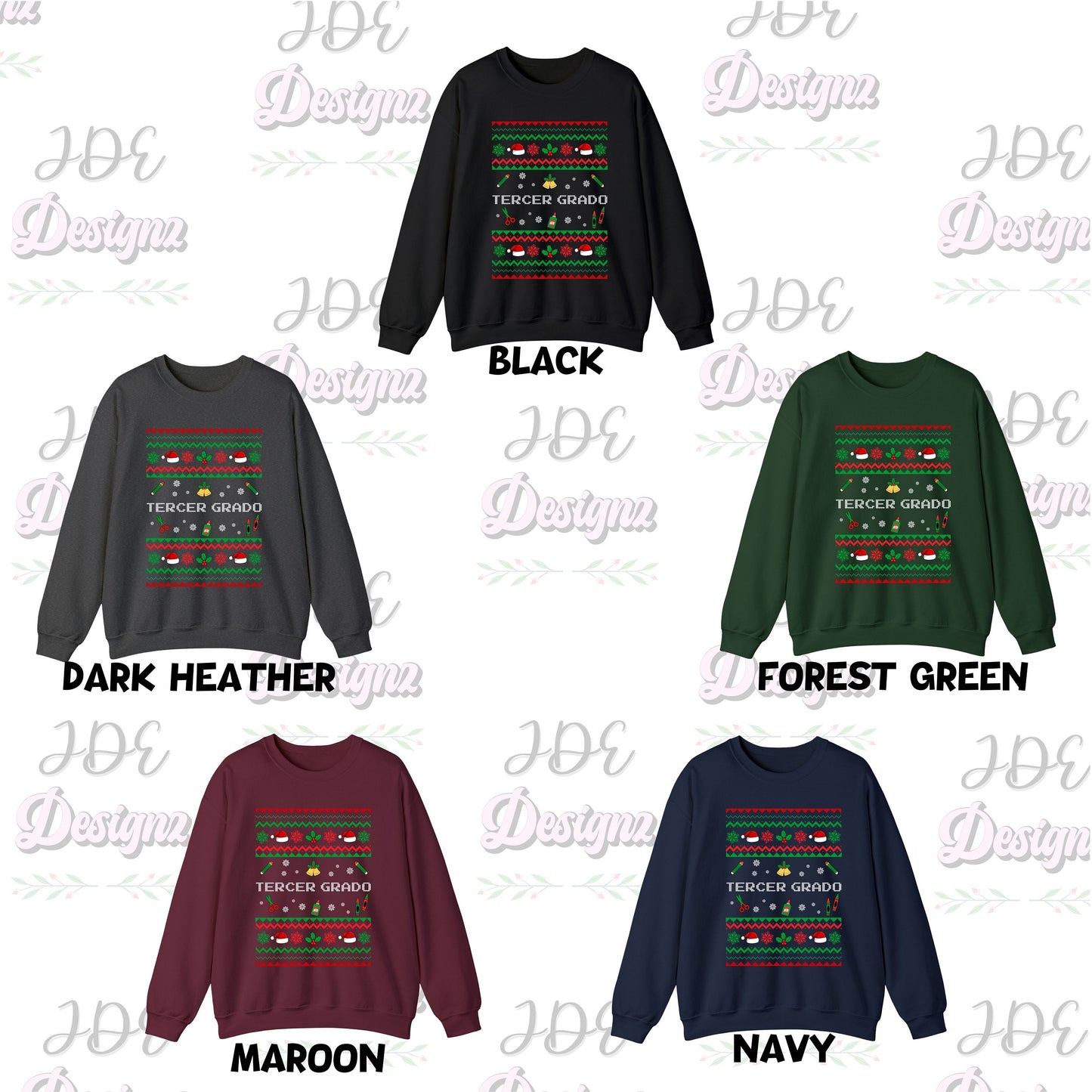 Tercer Grado Sweater, 3rd Grade Teacher Ugly Sweater, Third Grade Teacher Sweater, In My Third Grade Era, Third Grade Christmas Sweatshirt