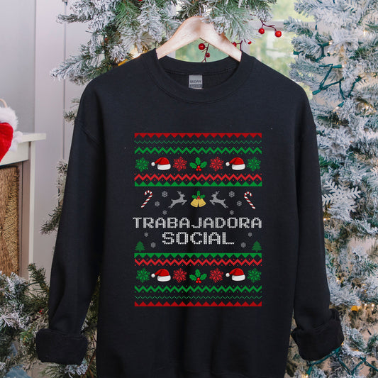 Trabajadora Social Sweater, Social Worker Christmas Sweatshirt, Holly Jolly Social Worker Sweatshirt, Christmas Social Worker Sweater