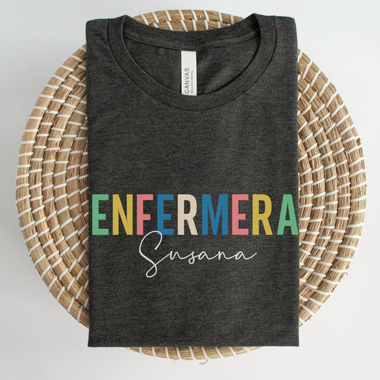Enfermera Latina, Mujeres En Medicina, Enfermera T Shirt, Enfermera Shirt, Nurse Shirt, La Enfermera Shirt, Spanish Nurse, Registered Nurse