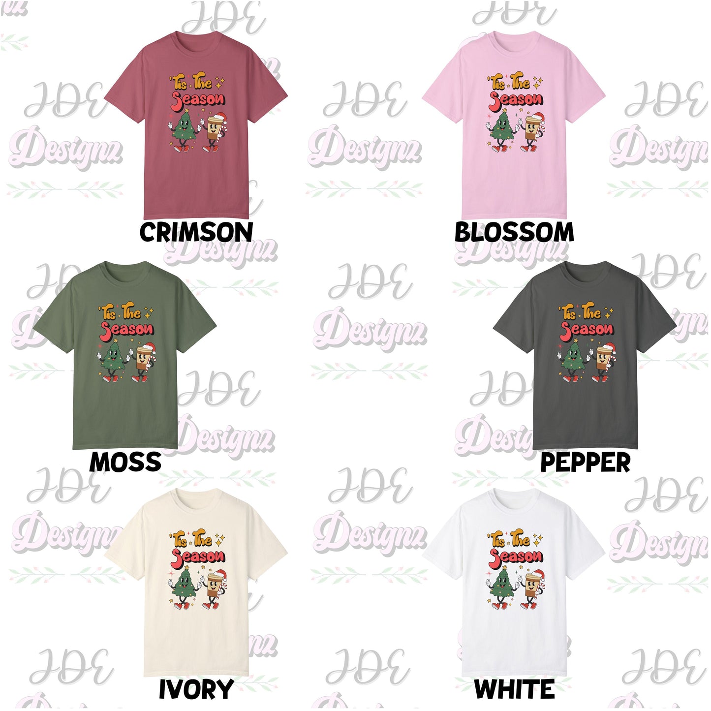 Tis The Season Shirt, Cute Christmas Tee, Christmas Tree Coffee Shirt, Jolly Coffee T Shirt, Retro Jolly Christmas Tree, Coffee Christmas