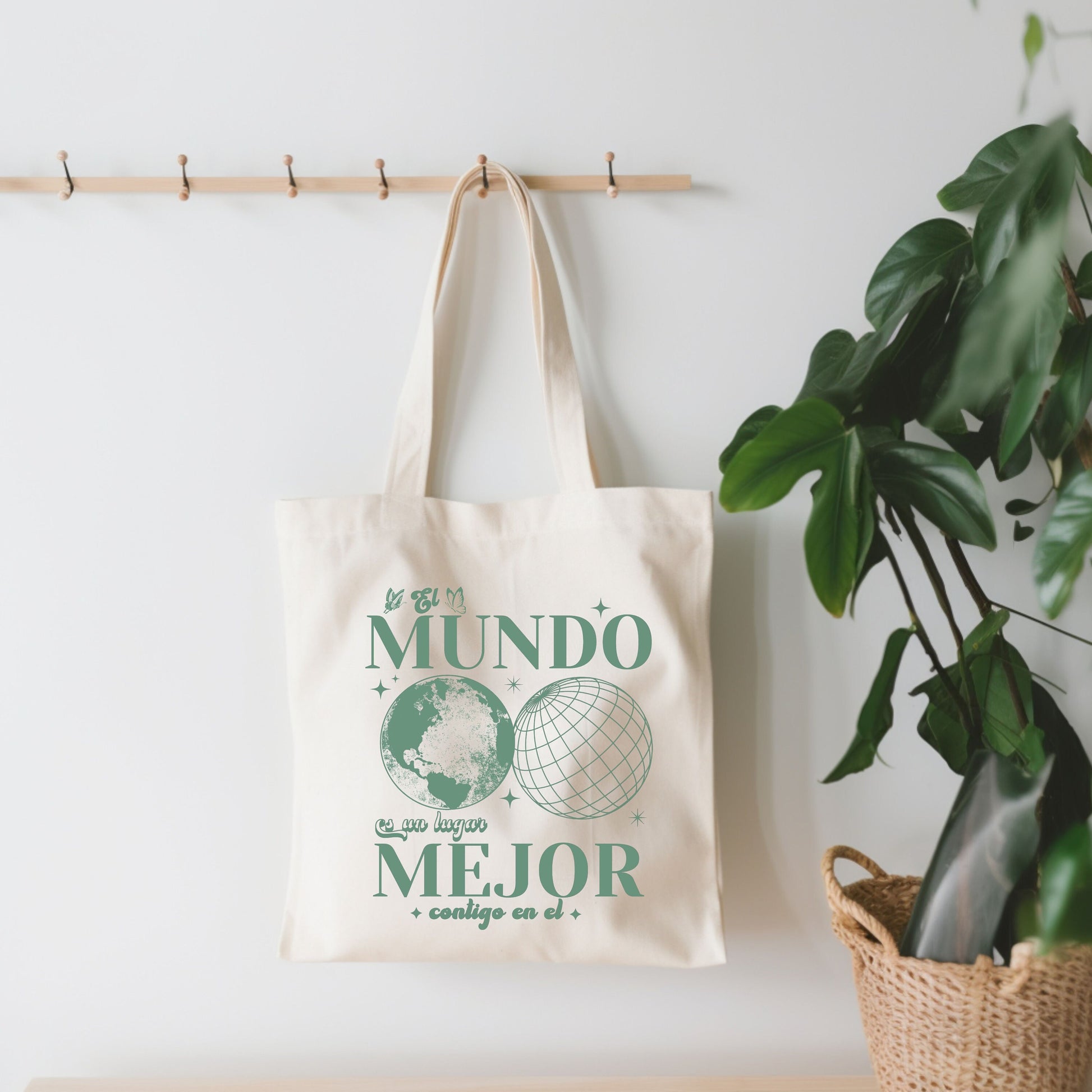 El Mundo Es Un Lugar Mejor Contigo En El, Mental Health Totebag, Aesthetic Tote Bag For School, Inspirational Tote Bag, Motivational Totebag