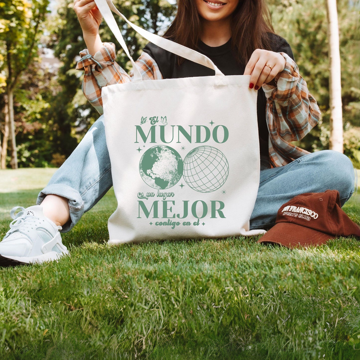 El Mundo Es Un Lugar Mejor Contigo En El, Mental Health Totebag, Aesthetic Tote Bag For School, Inspirational Tote Bag, Motivational Totebag