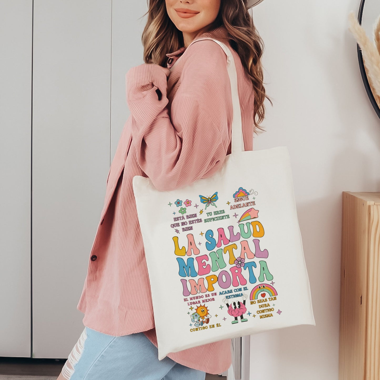 La Salud Mental Tote Bag, Mental Health Tote Bag, Mental Health Matters Tote Bag, Aesthetic Tote Bag For School, Inspirational Tote Bag
