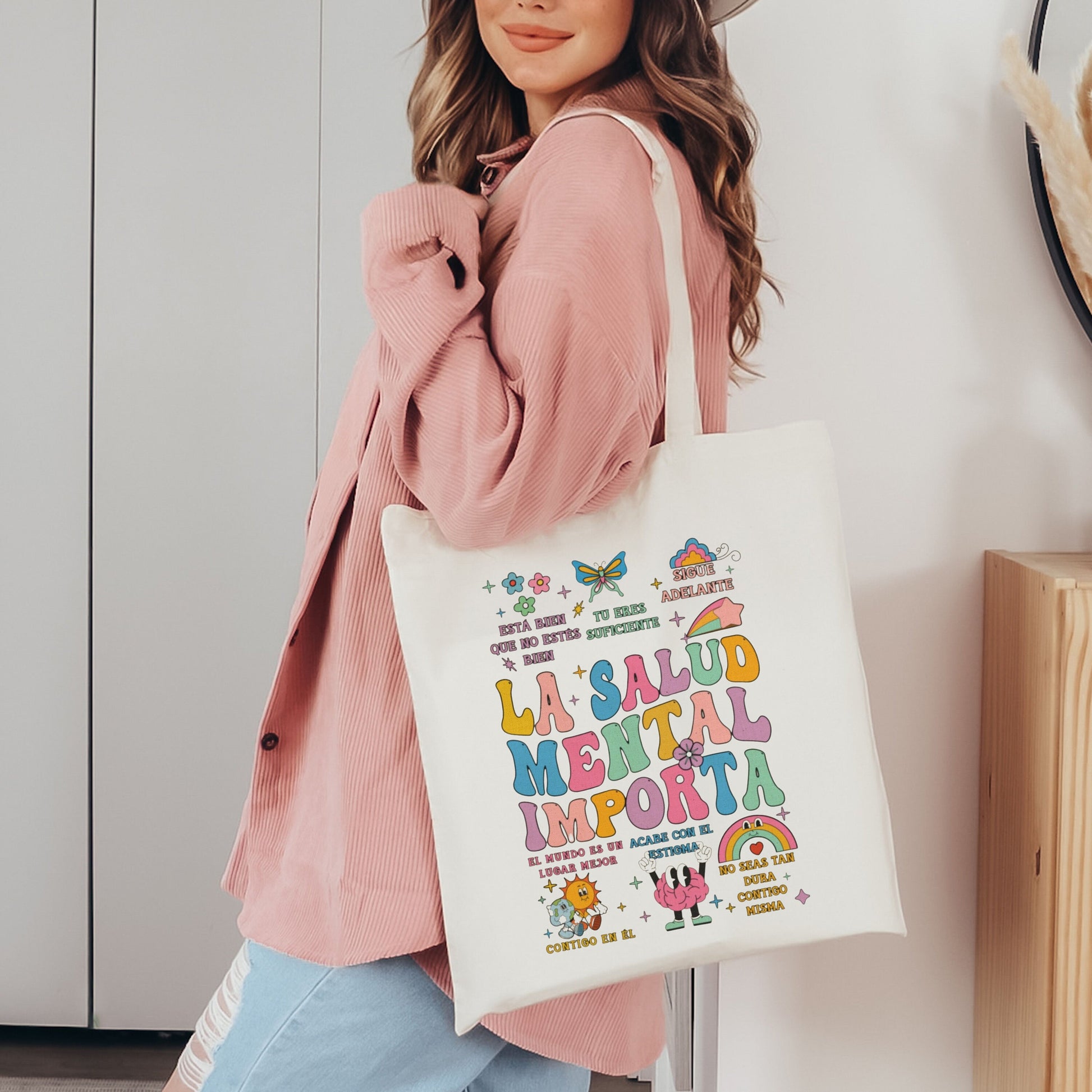 La Salud Mental Tote Bag, Mental Health Tote Bag, Mental Health Matters Tote Bag, Aesthetic Tote Bag For School, Inspirational Tote Bag