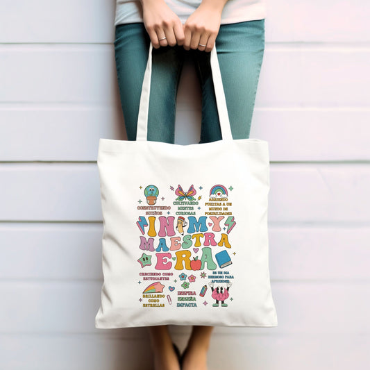 In My Maestra Era Tote Bag, In My Teacher Era Tote Bag, Canvas Tote Bag for Teacher, Tote Bag for Teacher, Appreciation Gift For Teacher