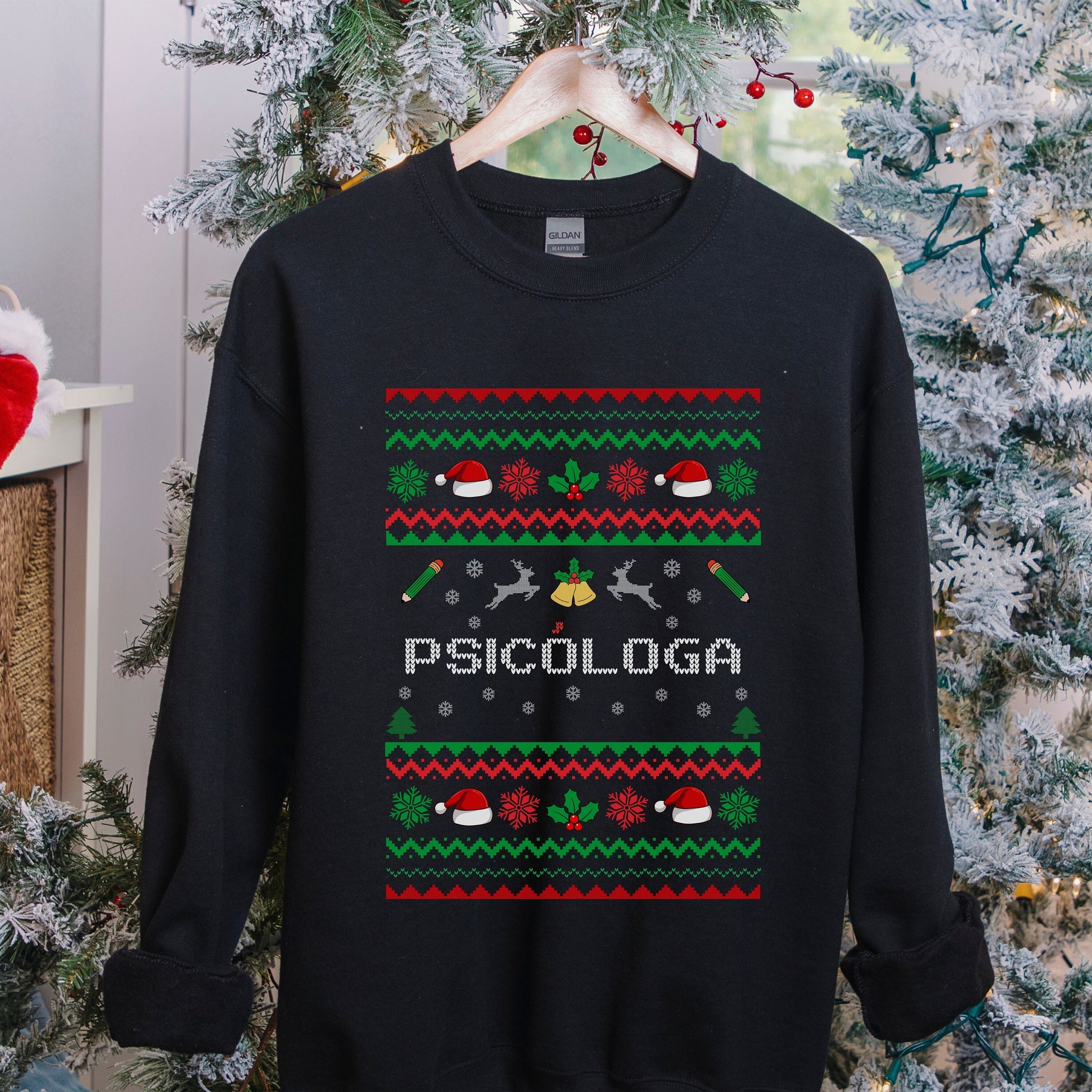 Psicóloga Sweater, Psychologist Era, Psychologist Christmas Sweater, Holly Jolly Psychologist, Psychologist Navidad, Psychologist Christmas,