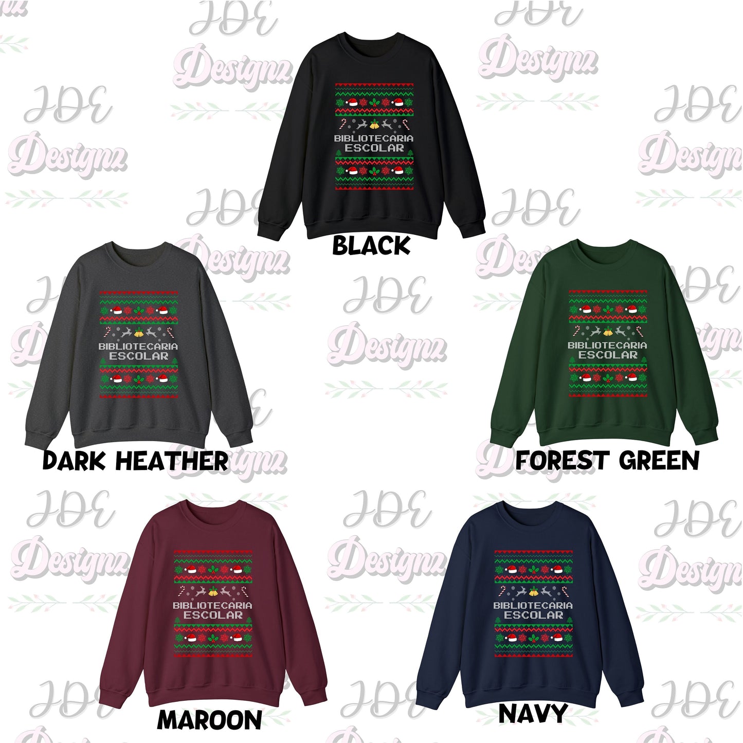 Bibliotecaria Escolar Sweater, Librarian Christmas Sweater, Holly Jolly Librarian, School Librarian Sweatshirt, Ugly Librarian Sweater