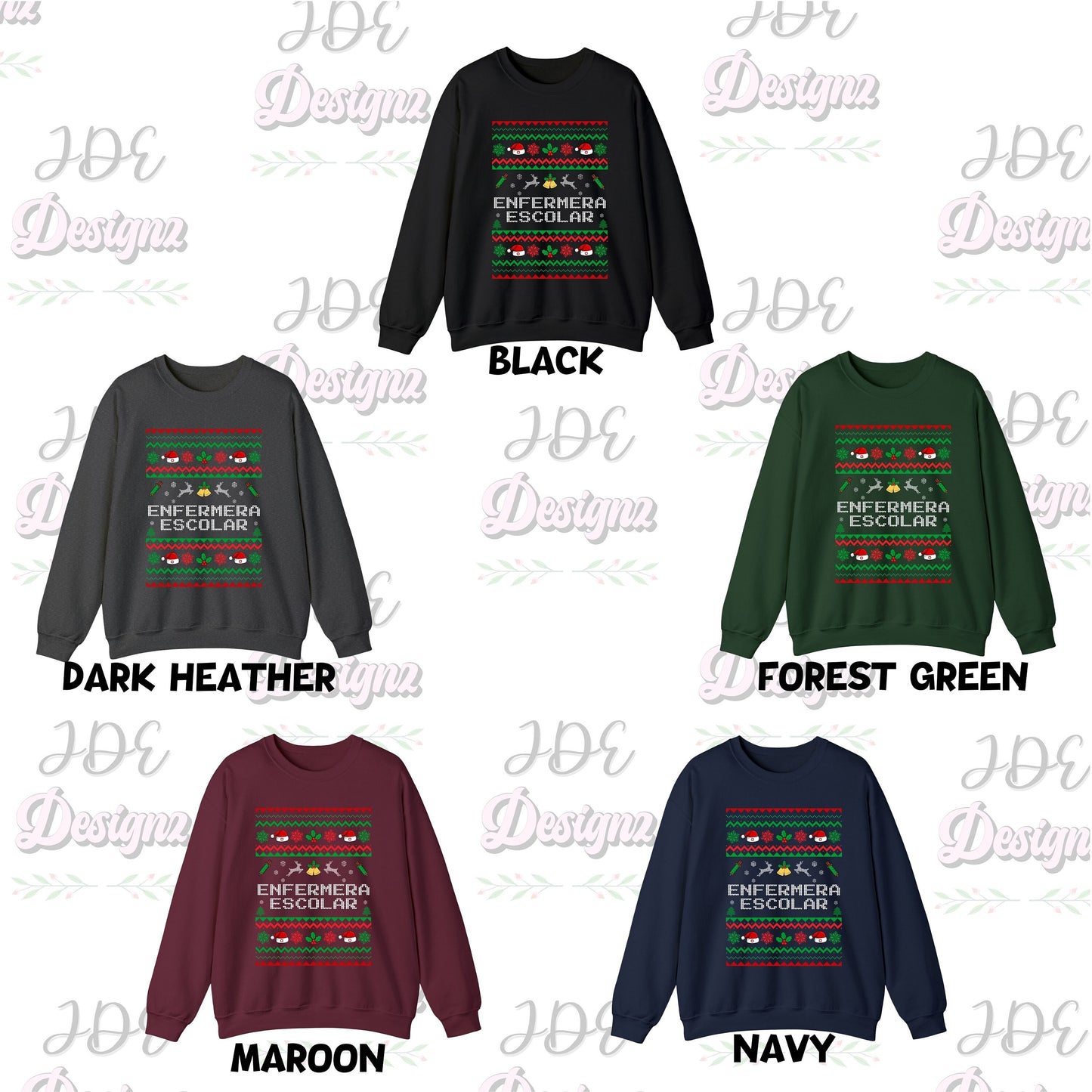 Enfermera Escolar Sweater, Holly Jolly School Nurse Sweatshirt, Christmas School Nurse Sweater, Ugly School Nurse Sweater, Nurse Christmas