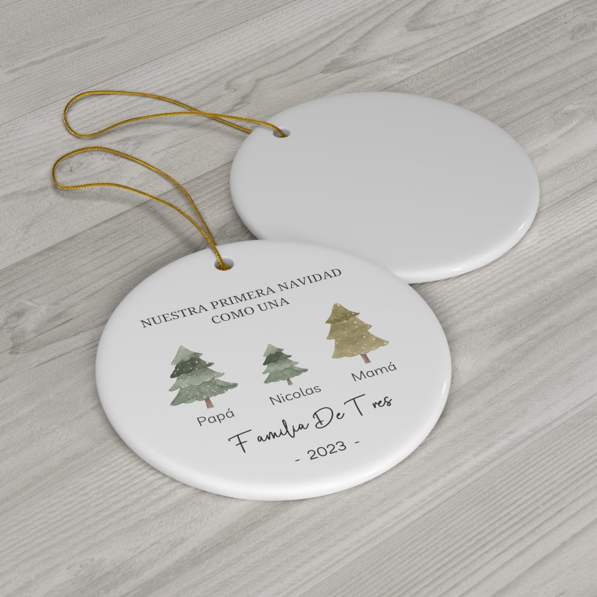 Primera Navidad Ornament, Family Of 3 Christmas Ornament, Baby First Christmas, 2023 Baby First Christmas, Personalized Family Ornament