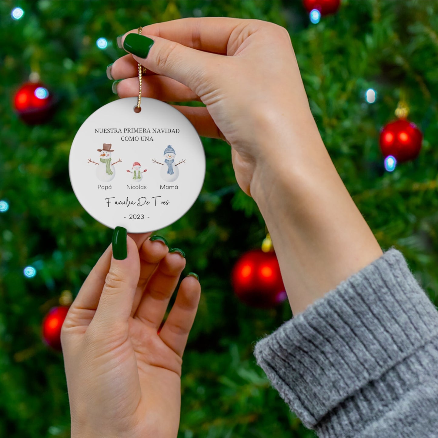 Primera Navidad Ornament, Family Of 3 Christmas Ornament, Baby First Christmas, 2023 Baby First Christmas, Personalized Family Ornament