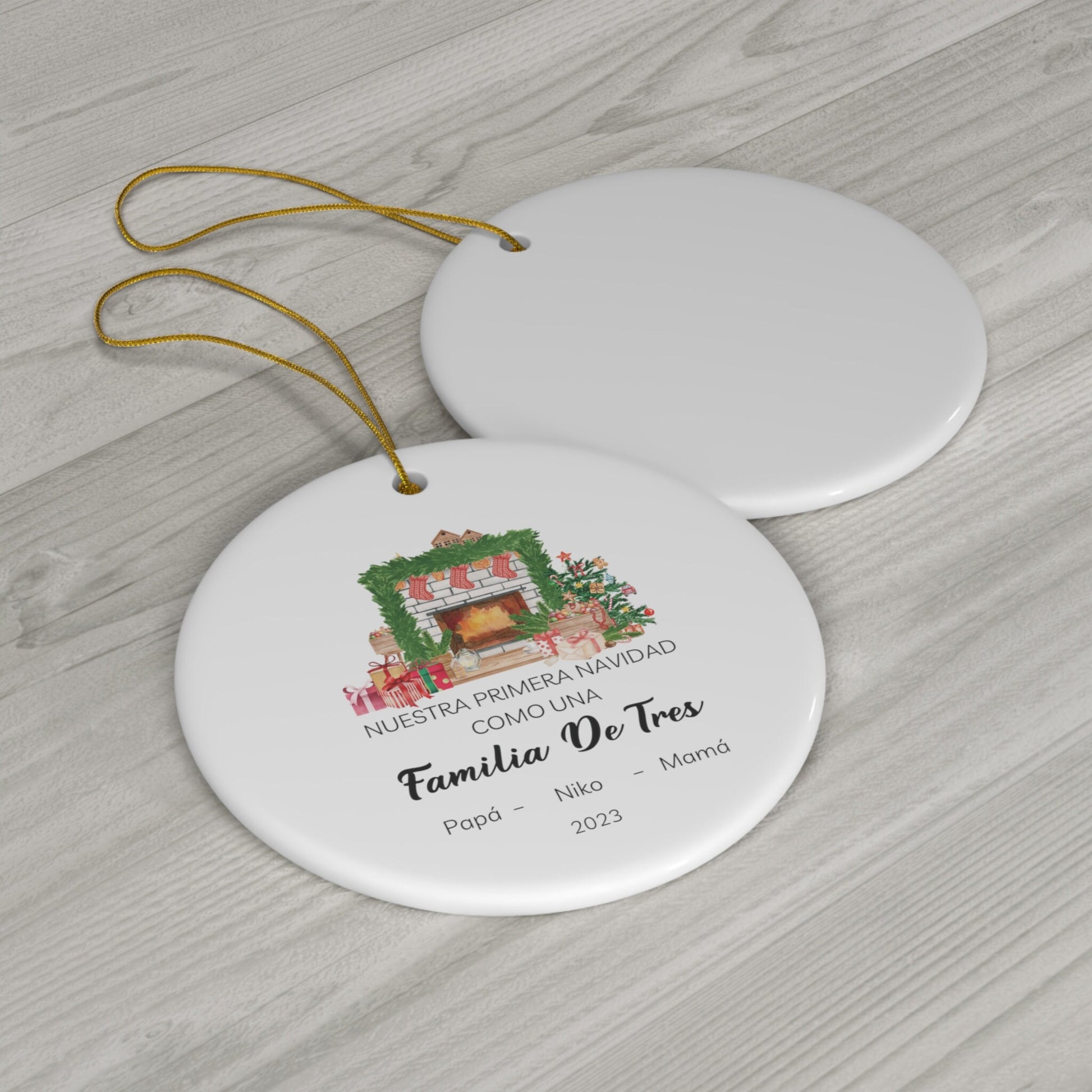 Primera Navidad Ornament, Family Of 3 Christmas Ornament, Baby First Christmas, 2023 Baby First Christmas, Personalized Family Ornament