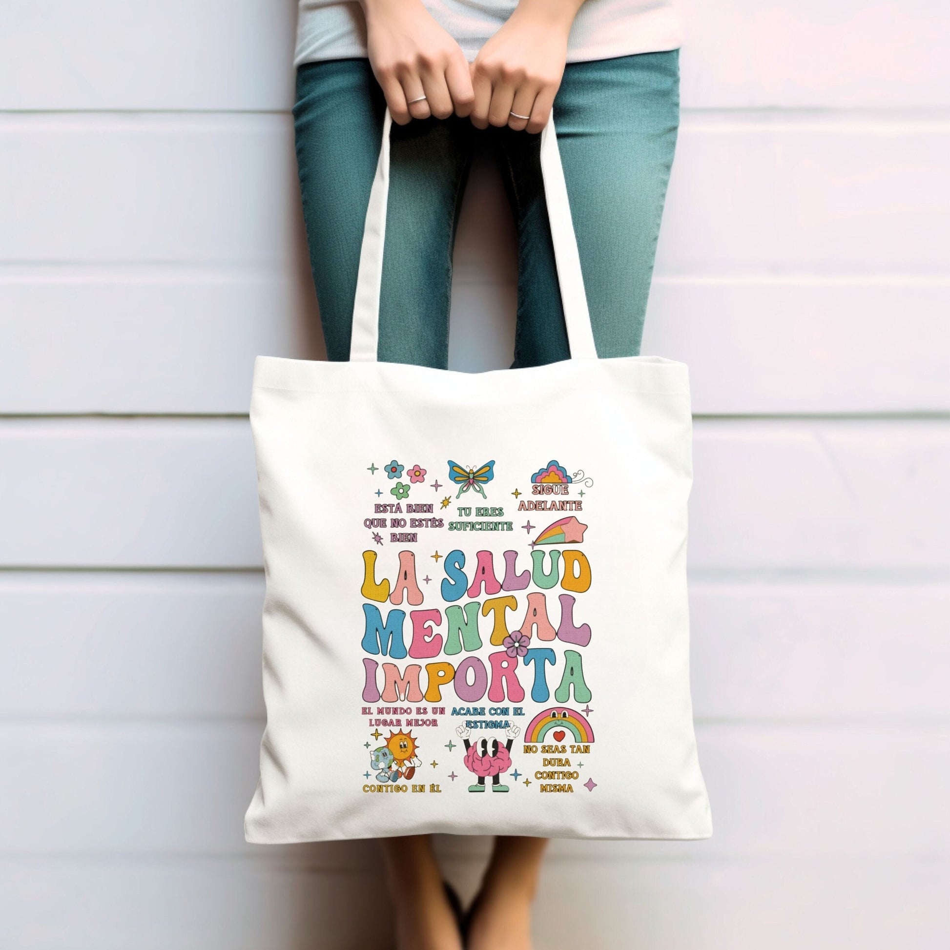 La Salud Mental Tote Bag, Mental Health Tote Bag, Mental Health Matters Tote Bag, Aesthetic Tote Bag For School, Inspirational Tote Bag