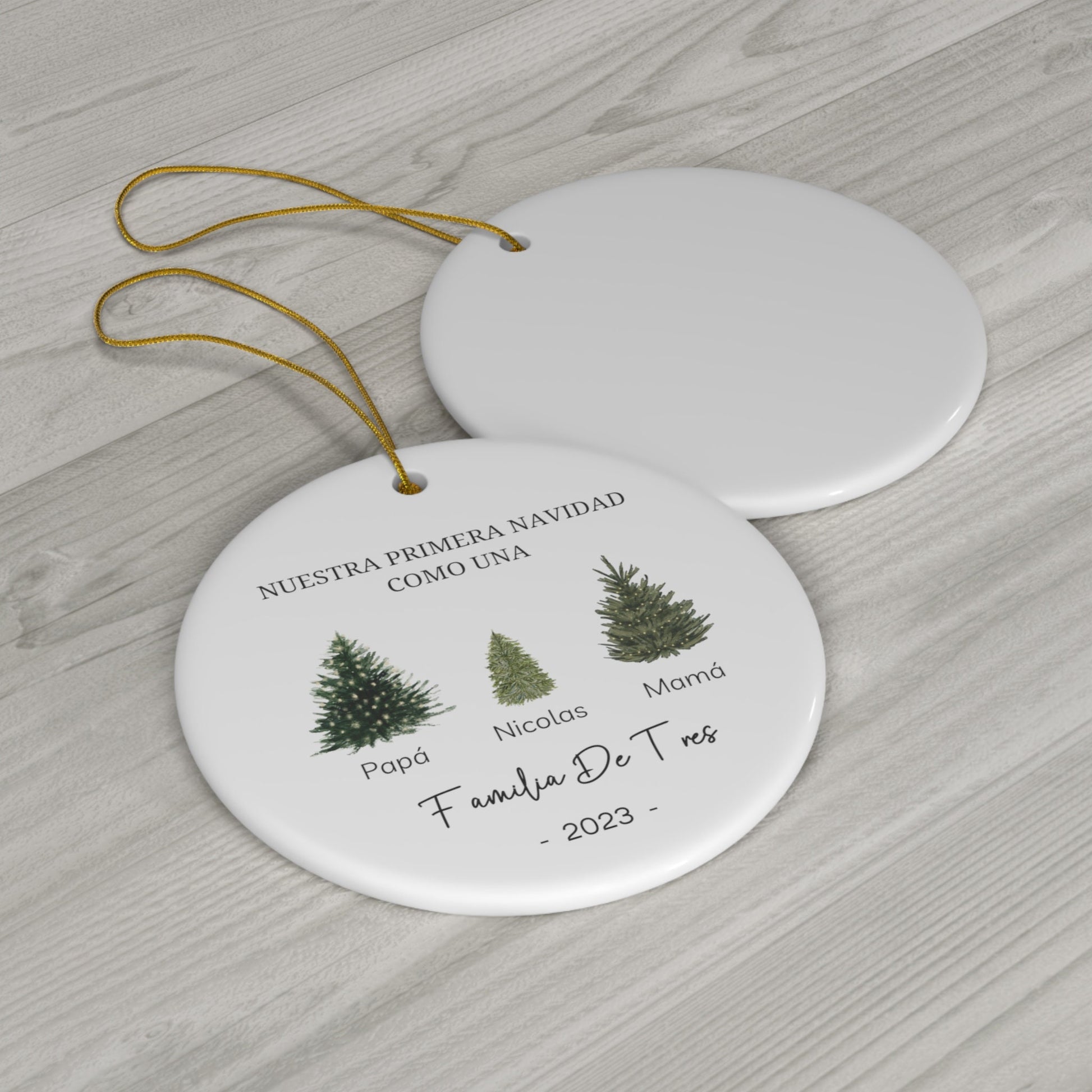 Primera Navidad Ornament, Family Of 3 Christmas Ornament, Baby First Christmas, 2023 Baby First Christmas, Personalized Family Ornament