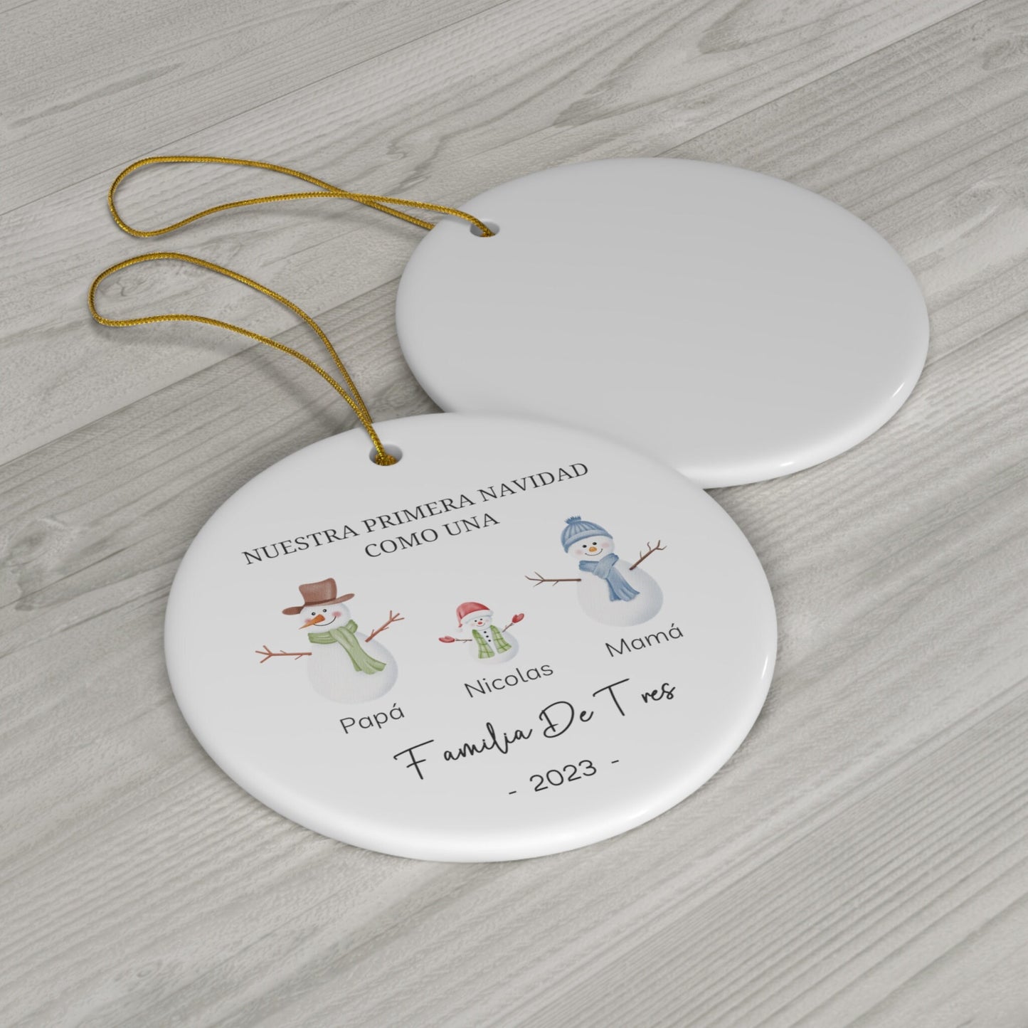 Primera Navidad Ornament, Family Of 3 Christmas Ornament, Baby First Christmas, 2023 Baby First Christmas, Personalized Family Ornament