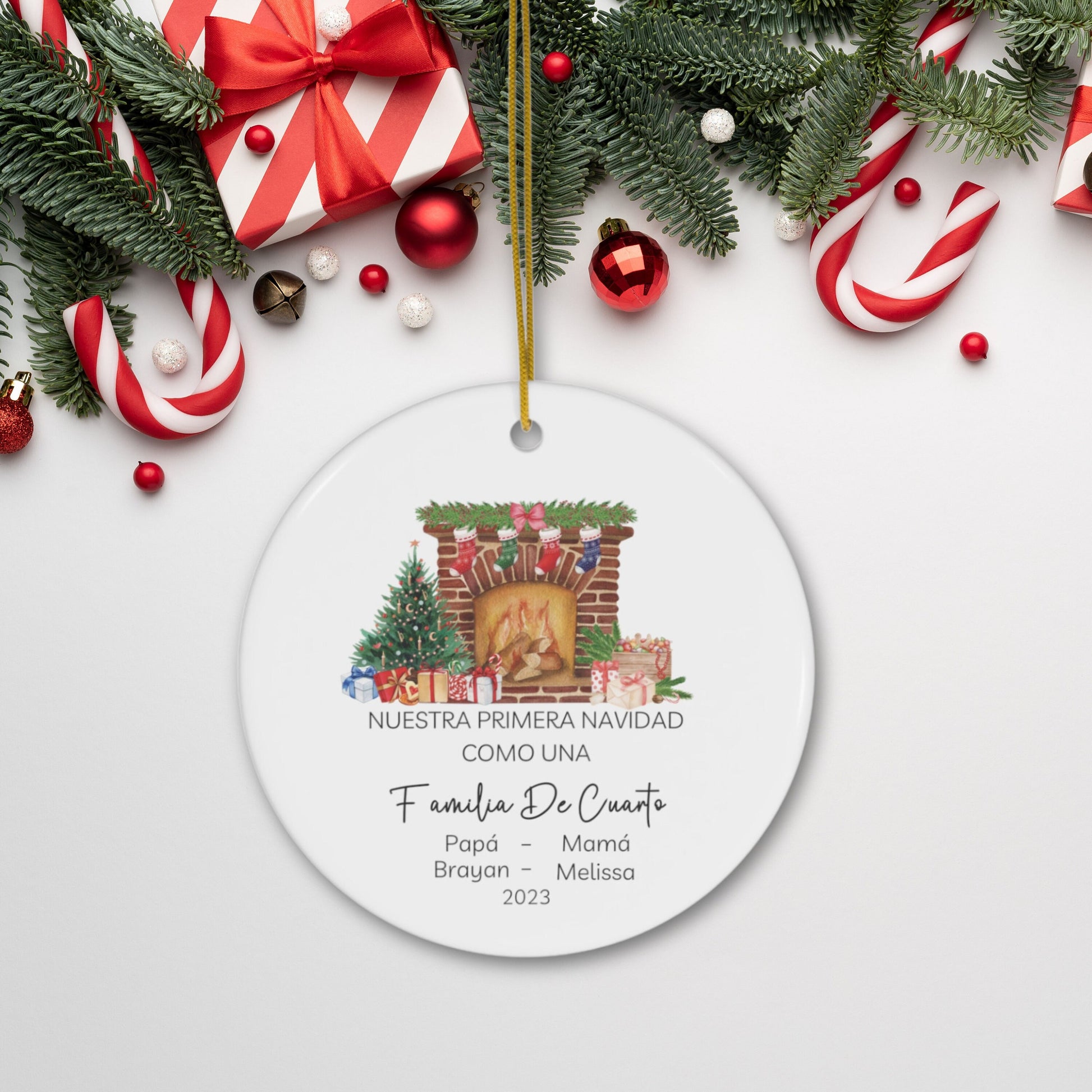 Primera Navidad Ornament, Family Of 3 Christmas Ornament, Baby First Christmas, 2023 Baby First Christmas, Personalized Family Ornament