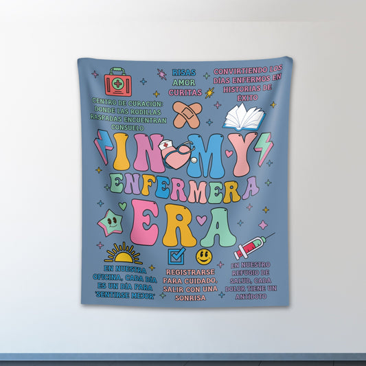 In My Enfermera Era, Nurse Tapestry, School Nurse Wall Art, School Nurse Decor, New School Nurse, Gift For School Nurse, Enfermera Tapestry