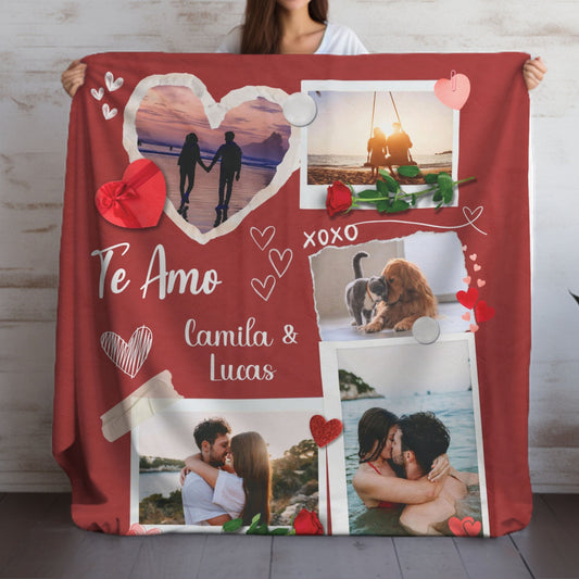 Custom Blanket Couple, Couple Blanket, Customizable Photo Blanket, Custom Photo Collage Blanket, Valentine's Day Blanket, Custom Blanket