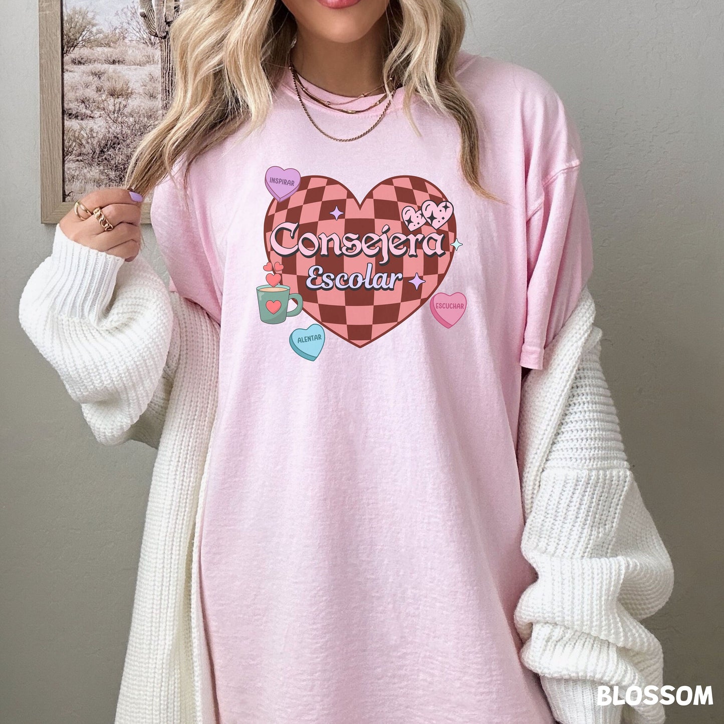 Consejera Escolar San Valentin, San Valentin Tshirt, Retro Valentine's Day Shirt, School Counselor Shirt, Guidance Counselor Shirt