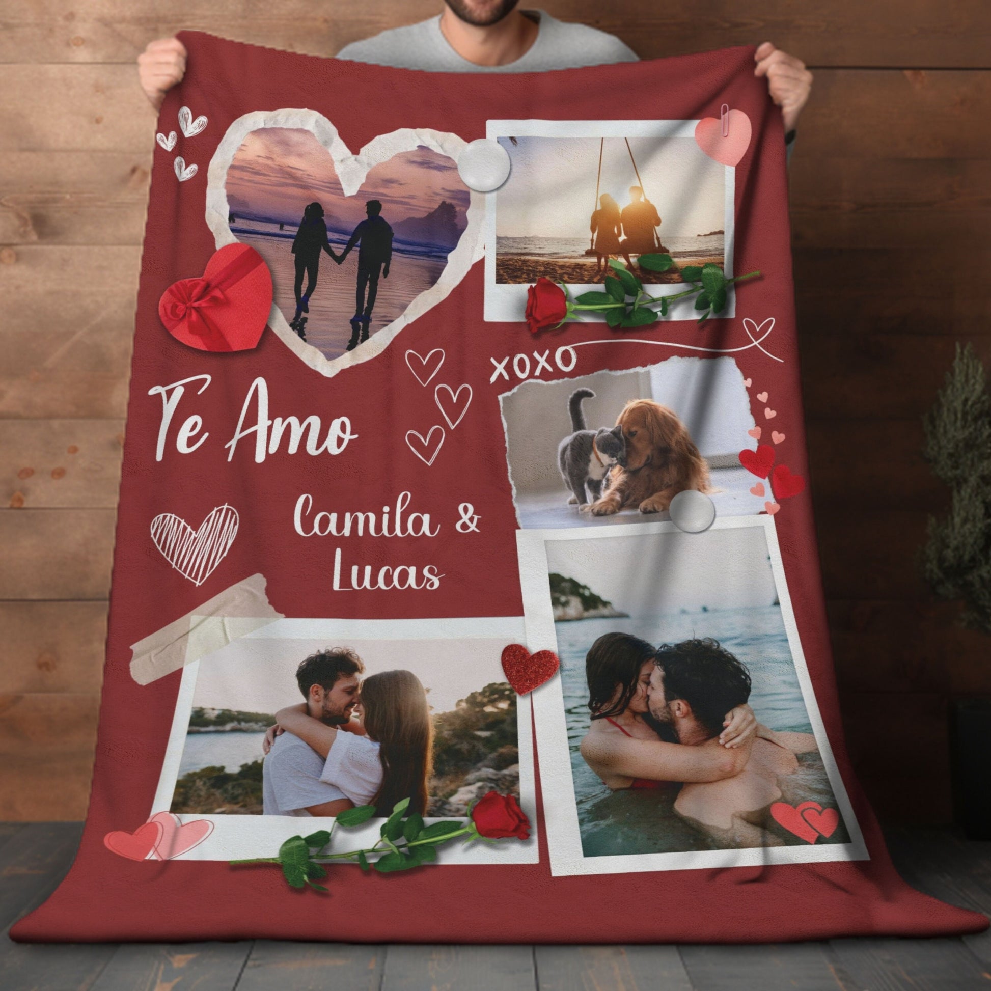 Custom Blanket Couple, Couple Blanket, Customizable Photo Blanket, Custom Photo Collage Blanket, Valentine's Day Blanket, Custom Blanket